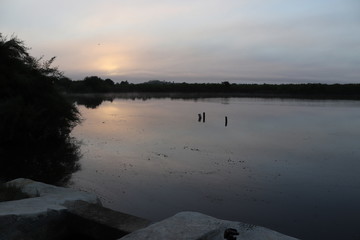 coucher de soleil sur le domaine de certes bassin d'arcachon