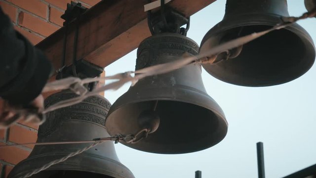 Church Bell Ringing. Achairskiy Monastery, Russia.