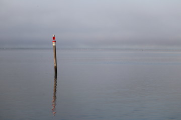 Poteau sur le bassin d'arcachon