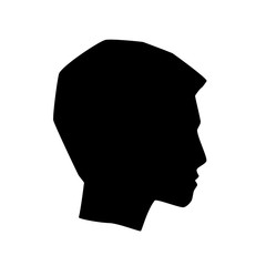 Silhouette of man's profile. Male profile on a white background.
