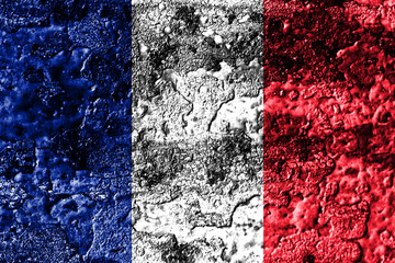 France grunge rusted metal texture flag, rust metal background