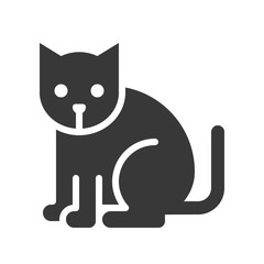 black cat halloween character icon set