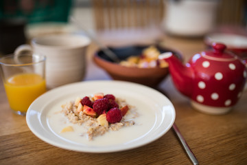 Healthy porridge breakfast