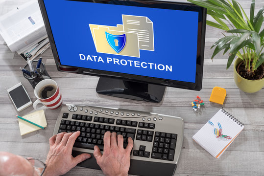 Data protection concept on a computer