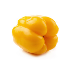 Yellow bell peppers isolated on a white background