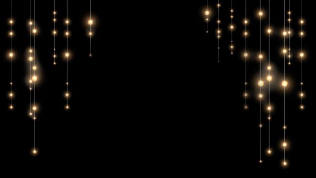 Hanging light strings with glowing lamps. Useful for Christmas or New Year design animation.