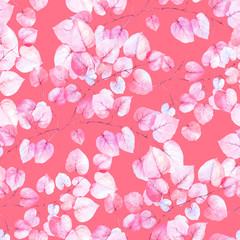 Elegant seamless colorful leaves