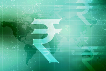 Rupee currency . 2D rendering illustration