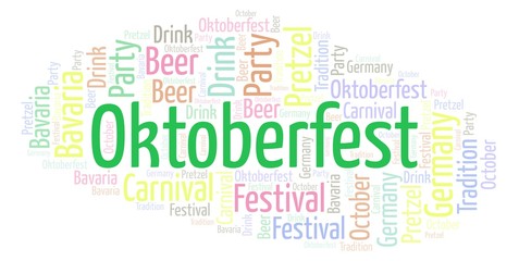 Oktoberfest horizontal word cloud.