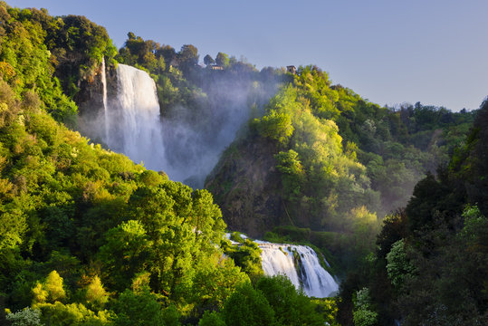 Marmore Waterfalls in spring, Marmore Waterfalls Park, Terni, Umbria