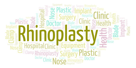 Obraz premium Rhinoplasty word cloud.