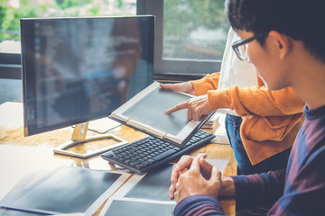 Programmer working in a software development and coding technologies. Website design.Technology...