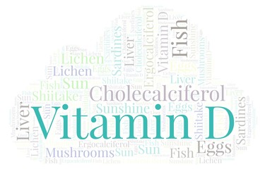 Fototapeta premium Vitamin D word cloud.