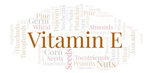 Fototapeta premium Vitamin E word cloud.