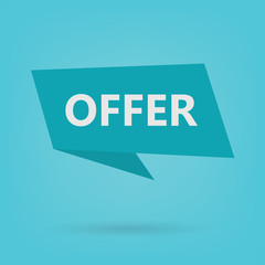 offer word on sticker- vector illustration