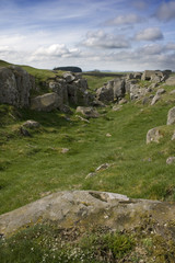 Fototapeta na wymiar Limestone Corner on Hadrian's Wall