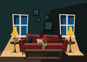 living room vector illustration 