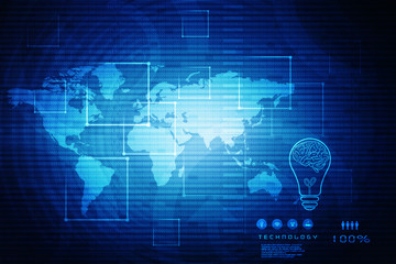 2d illustration world map abstract background