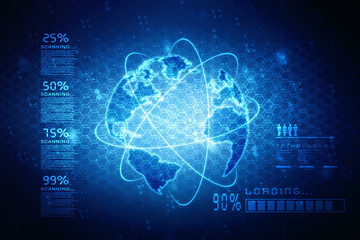 2d illustration world map abstract background