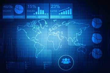 2d rendering Stock market online business concept. business Graph
