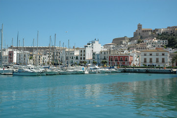 Naklejka premium Ibiza harbour, Baléares island, Spain
