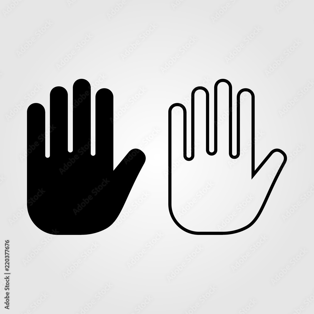 Poster Hand line icon flat style isolated on background. Hand icon sign symbol for web site and app design.