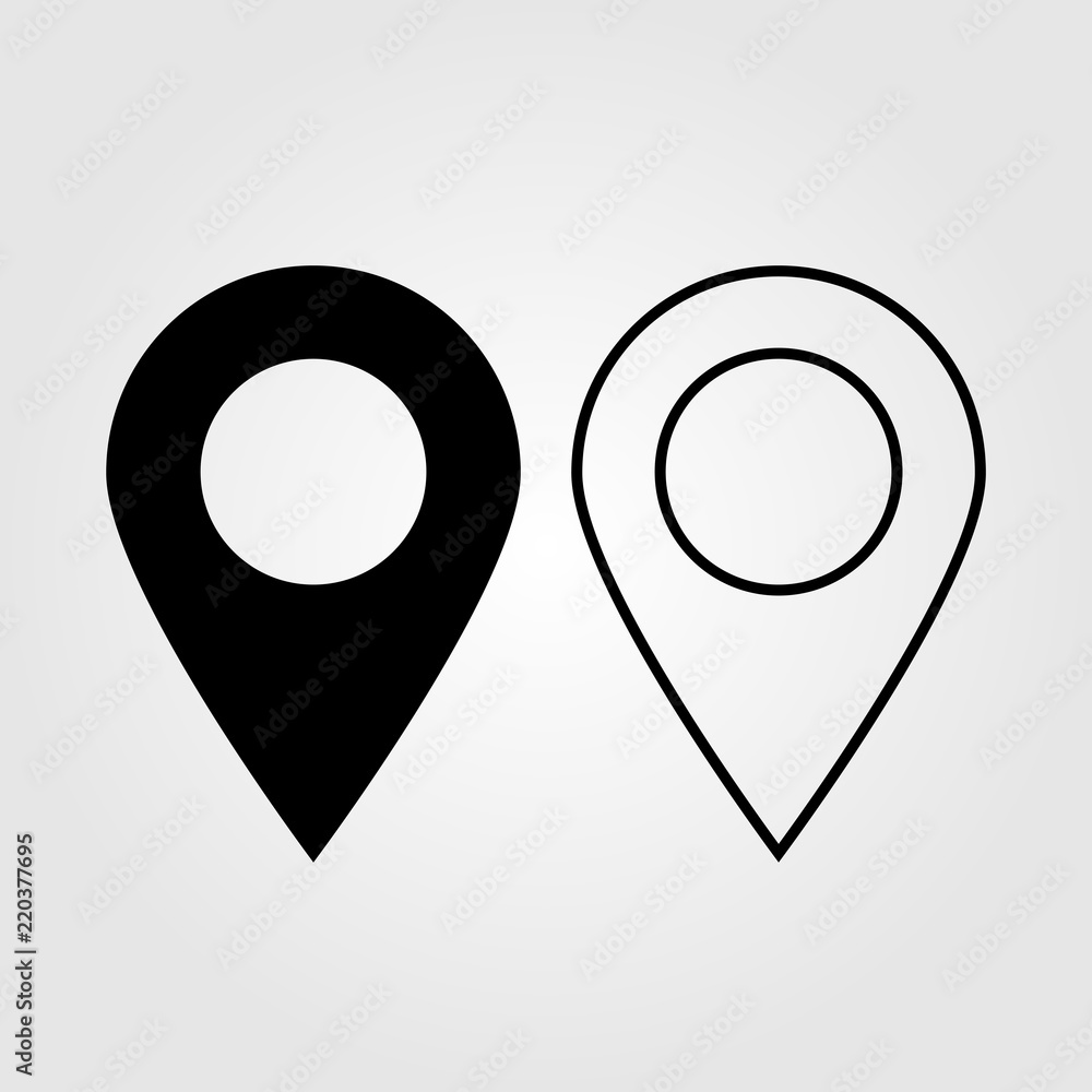 Poster Location line icon flat style isolated on background. Location icon sign symbol for web site and app design.
