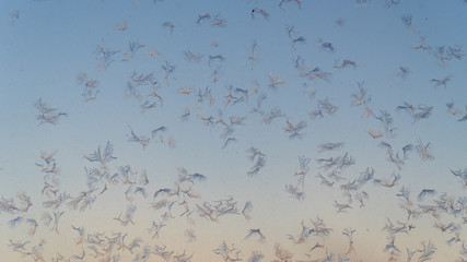 Abstract frosty pattern on glass.