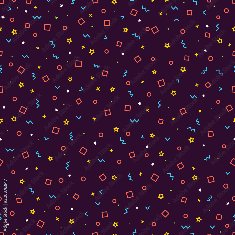 Aufkleber Abstract color seamless pattern. Different simple elements