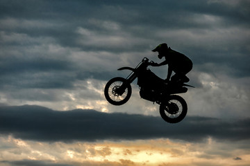 Fototapeta premium flying moto, Moto freestyle 