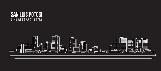 Cityscape Building Line art Vector Illustration design - San luis potosi city