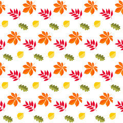 Obraz premium Autumn time seamless pattern background. Handmade autumn swatch for design autumn card, school party invitation, album, shop sale advertising, t shirt, textile fabric, bag print etc