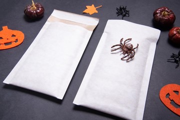 Padded envelopes used for Halloween gift