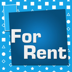 For Rent Blue Basic Symbol Squares 