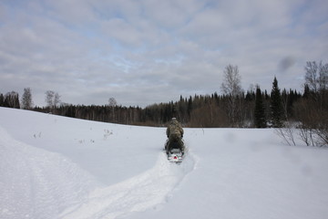 snowmobile in siberia