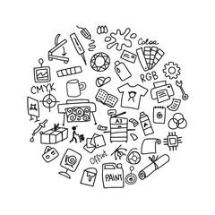 Printing house, sketch for your design