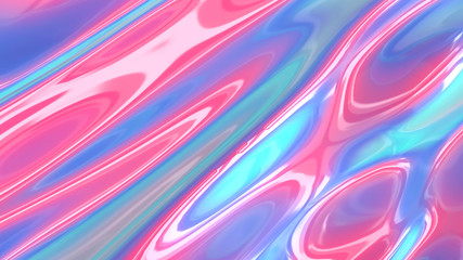 Abstract liquid background, holographic surface, reflection, spectrum.