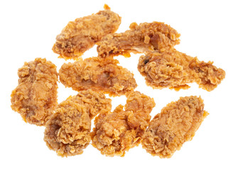 several roasted spicy chicken wings cut out