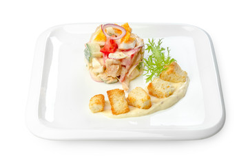 salad isolated on white