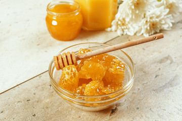 sweet honey on the table