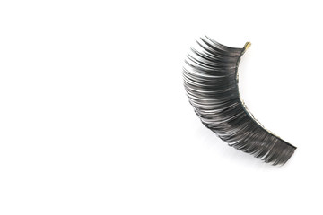 Black fake eyelashes used On a white background