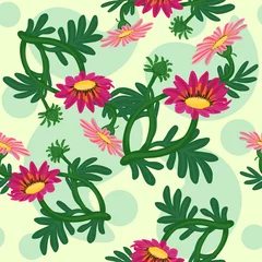  Gazania bloemen naadloze patroon vectorillustratie © llenella
