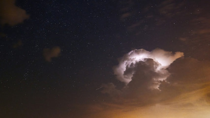 Fototapeta na wymiar Starry night with Thunderstorm
