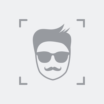 Face picture with mustaches and sunglasses