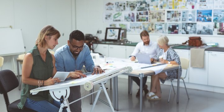 Executives working in office