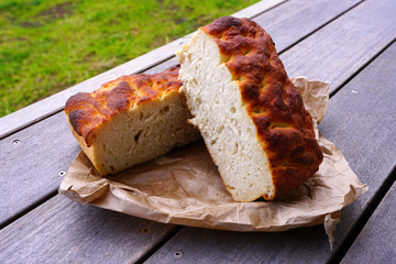 Fresh sourdough potato Maori bread (rewena), a New Zealand specialty