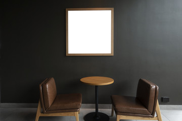 Fototapeta premium Modern desk with wall background