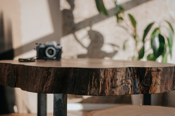 Tree. Wood carving. Wooden products. Interior. Beautiful decor. Style. Table. Elements of the...