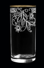 Beautiful transparent glass on a black background.