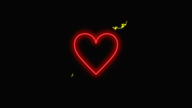 Electrical heart beating with electric spark motion graphic animation video